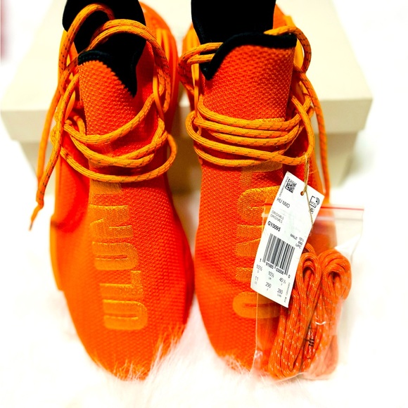 Pharrell Williams Orange Adidas HU NMD Originals Gy0095 - Picture 7 of 11